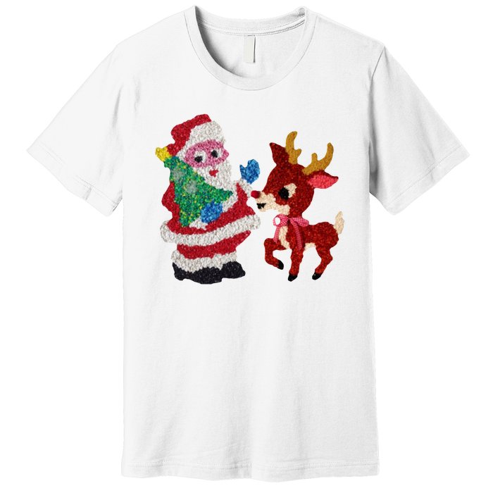 Cute Santa Reindeer Best Friends Christmas Cheer Premium T-Shirt