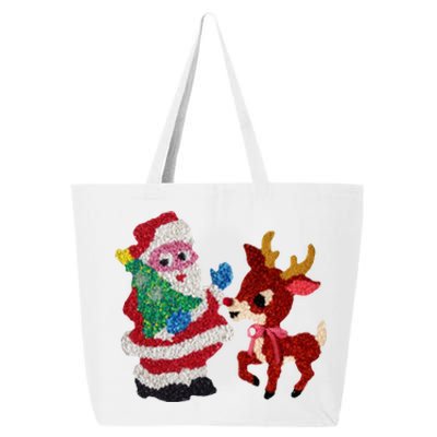 Cute Santa Reindeer Best Friends Christmas Cheer 25L Jumbo Tote