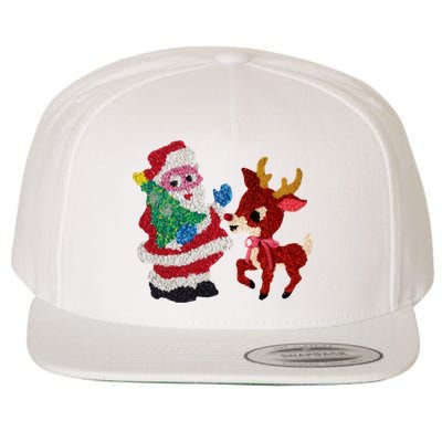 Cute Santa Reindeer Best Friends Christmas Cheer Wool Snapback Cap