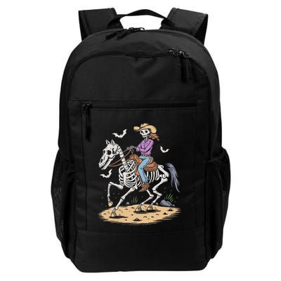 Cow Skeleton Riding Horse Spooky Halloween Western Backpack