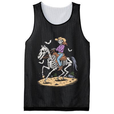 Cow Skeleton Riding Horse Spooky Halloween Western Mesh Reversible Basketball Jersey Tank