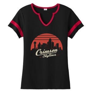 Crimson Skylines Rock Band Ladies Halftime Notch Neck Tee