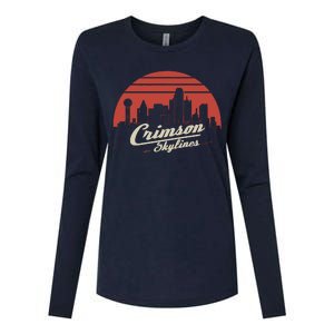 Crimson Skylines Rock Band Womens Cotton Relaxed Long Sleeve T-Shirt