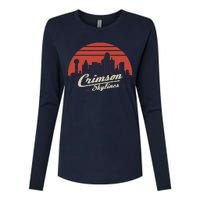 Crimson Skylines Rock Band Womens Cotton Relaxed Long Sleeve T-Shirt