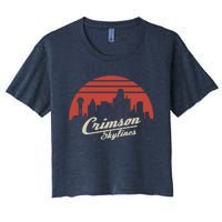 Crimson Skylines Rock Band Women's Crop Top Tee