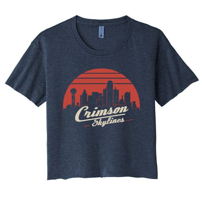 Crimson Skylines Rock Band Women's Crop Top Tee