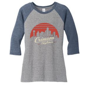 Crimson Skylines Rock Band Women's Tri-Blend 3/4-Sleeve Raglan Shirt