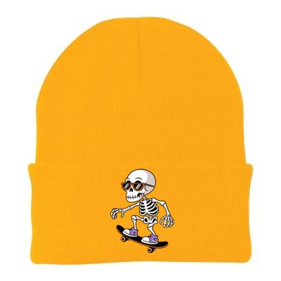 Cool Skeleton Riding Skateboard Halloween Knit Cap Winter Beanie