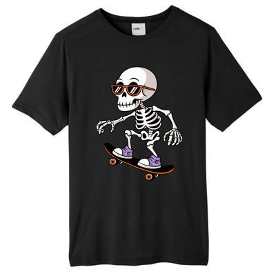 Cool Skeleton Riding Skateboard Halloween Tall Fusion ChromaSoft Performance T-Shirt