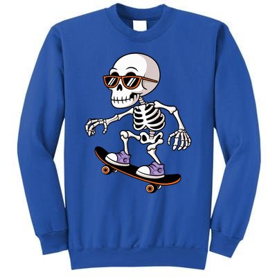 Cool Skeleton Riding Skateboard Halloween Sweatshirt