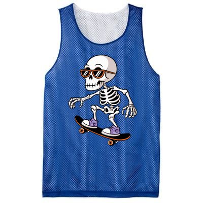 Cool Skeleton Riding Skateboard Halloween Mesh Reversible Basketball Jersey Tank