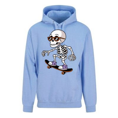 Cool Skeleton Riding Skateboard Halloween Unisex Surf Hoodie