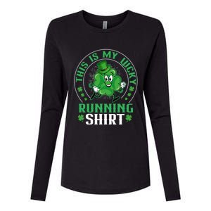 Cute Shamrock Running St Patricks Day Lucky Running Team Gift Womens Cotton Relaxed Long Sleeve T-Shirt