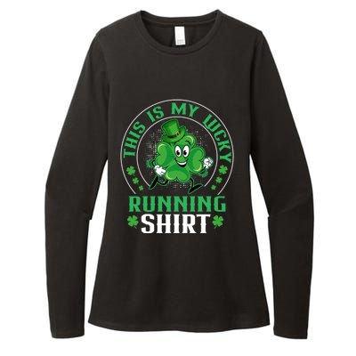 Cute Shamrock Running St Patricks Day Lucky Running Team Gift Womens CVC Long Sleeve Shirt