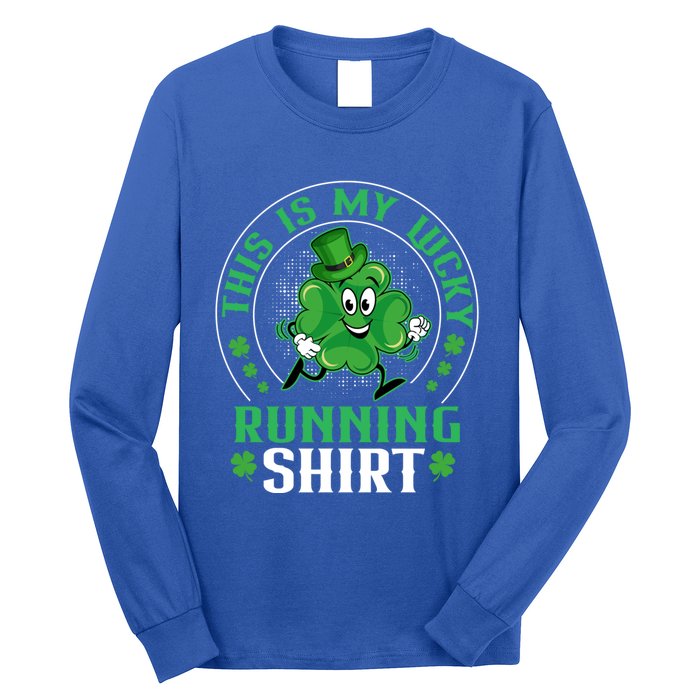 Cute Shamrock Running St Patricks Day Lucky Running Team Gift Long Sleeve Shirt