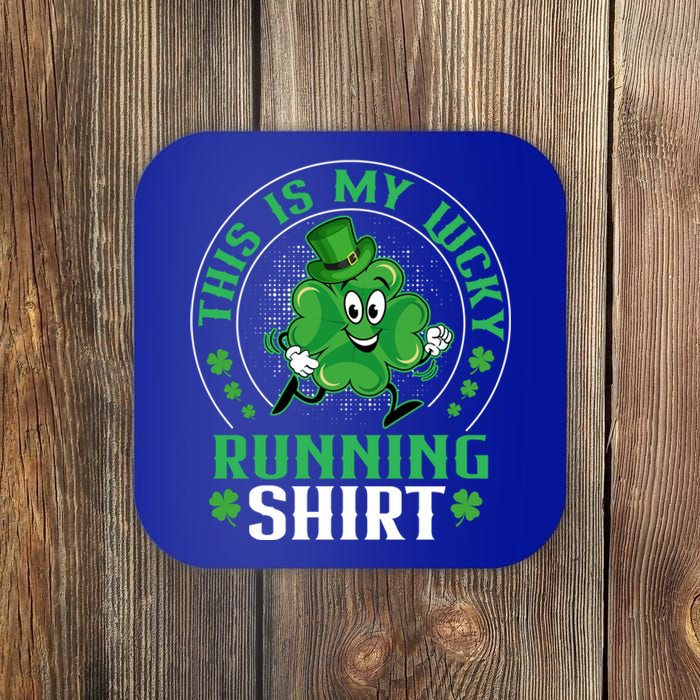 Cute Shamrock Running St Patricks Day Lucky Running Team Gift Coaster