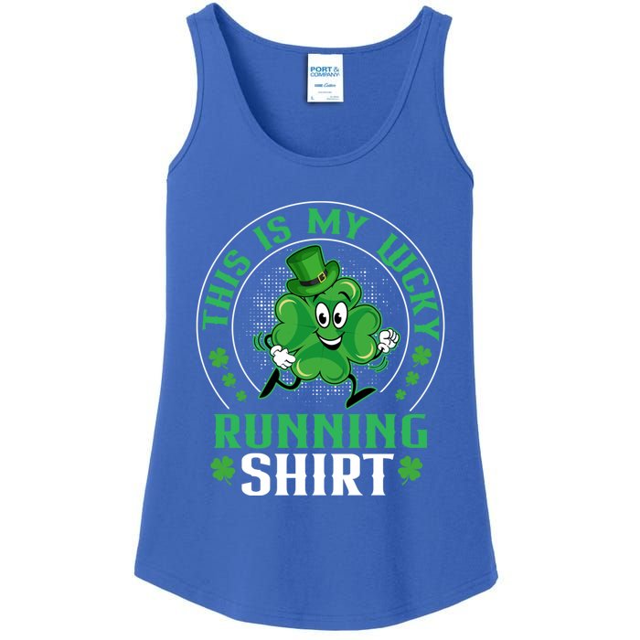 Cute Shamrock Running St Patricks Day Lucky Running Team Gift Ladies Essential Tank