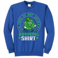 Cute Shamrock Running St Patricks Day Lucky Running Team Gift Tall Sweatshirt