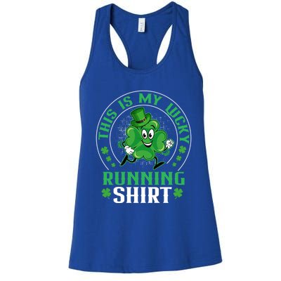 Cute Shamrock Running St Patricks Day Lucky Running Team Gift Women's Racerback Tank