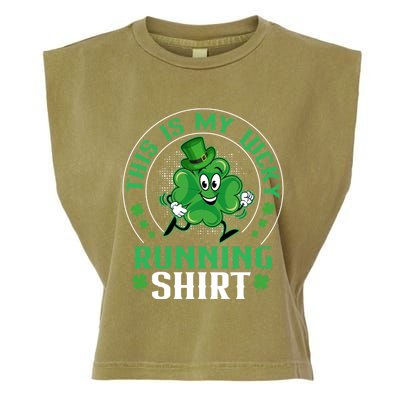 Cute Shamrock Running St Patricks Day Lucky Running Team Gift Garment-Dyed Women's Muscle Tee