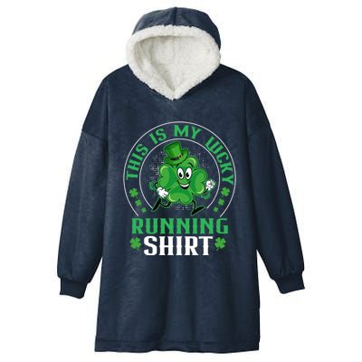 Cute Shamrock Running St Patricks Day Lucky Running Team Gift Hooded Wearable Blanket