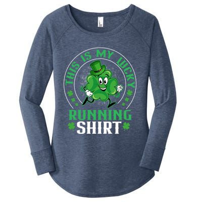 Cute Shamrock Running St Patricks Day Lucky Running Team Gift Women's Perfect Tri Tunic Long Sleeve Shirt