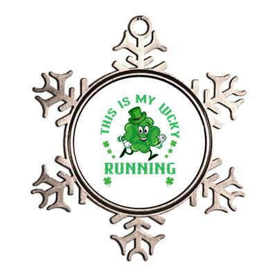 Cute Shamrock Running St Patricks Day Lucky Running Team Gift Metallic Star Ornament