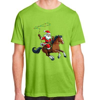 Cowboy Santa Riding A Horse Christmas Funny  Adult ChromaSoft Performance T-Shirt