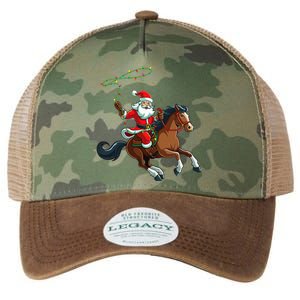 Cowboy Santa Riding A Horse Christmas Funny  Legacy Tie Dye Trucker Hat