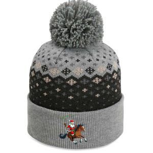 Cowboy Santa Riding A Horse Christmas Funny  The Baniff Cuffed Pom Beanie