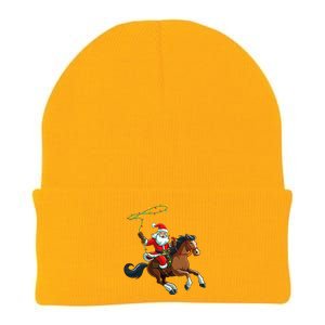 Cowboy Santa Riding A Horse Christmas Funny  Knit Cap Winter Beanie