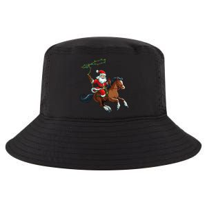 Cowboy Santa Riding A Horse Christmas Funny  Cool Comfort Performance Bucket Hat