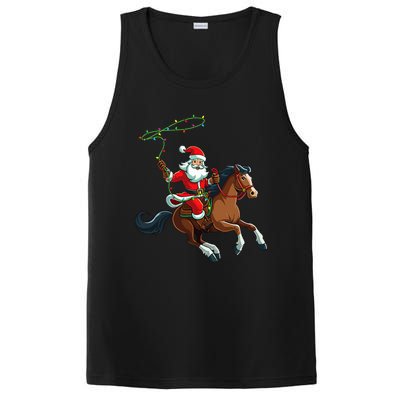 Cowboy Santa Riding A Horse Christmas Funny  PosiCharge Competitor Tank