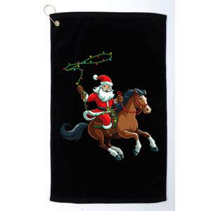 Cowboy Santa Riding A Horse Christmas Funny  Platinum Collection Golf Towel