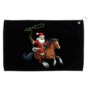 Cowboy Santa Riding A Horse Christmas Funny  Grommeted Golf Towel