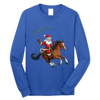 Cowboy Santa Riding A Horse Christmas Funny  Long Sleeve Shirt