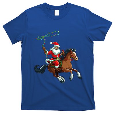Cowboy Santa Riding A Horse Christmas Funny  T-Shirt