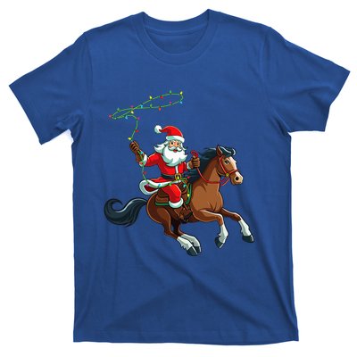 Cowboy Santa Riding A Horse Christmas Funny  T-Shirt