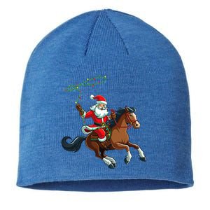 Cowboy Santa Riding A Horse Christmas Funny  Sustainable Beanie