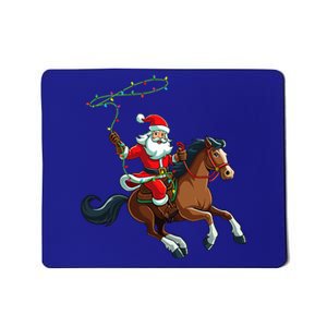 Cowboy Santa Riding A Horse Christmas Funny  Mousepad