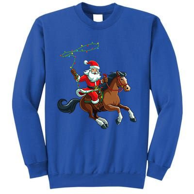 Cowboy Santa Riding A Horse Christmas Funny  Tall Sweatshirt