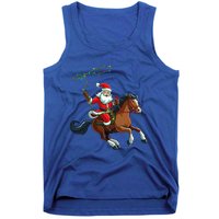 Cowboy Santa Riding A Horse Christmas Funny  Tank Top