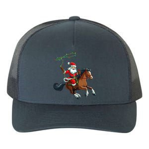 Cowboy Santa Riding A Horse Christmas Funny  Yupoong Adult 5-Panel Trucker Hat