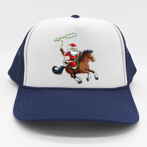 Cowboy Santa Riding A Horse Christmas Funny  Trucker Hat