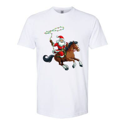 Cowboy Santa Riding A Horse Christmas Funny  Softstyle CVC T-Shirt