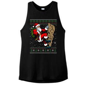 Christmas Santa Rock Climbing Ugly Christmas Sweater Gift Ladies PosiCharge Tri-Blend Wicking Tank