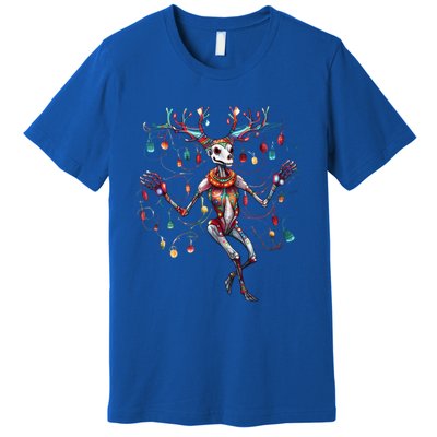 Christmas Skeleton Reindeer Dancing Matching Pajamas Xmas Cute Gift Premium T-Shirt