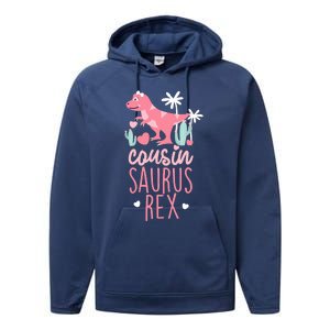 Cousin Saurus Rex Dinosaur Performance Fleece Hoodie