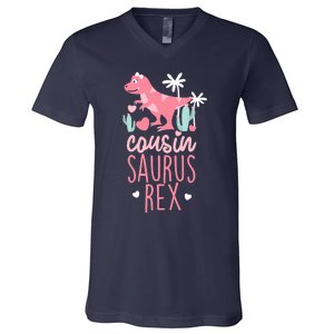 Cousin Saurus Rex Dinosaur V-Neck T-Shirt