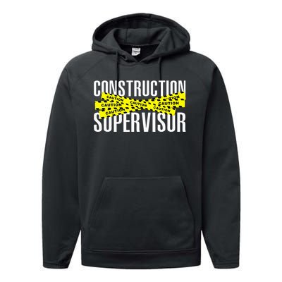 Construction Supervisor Road Worker Construction Worker Road Performance Fleece Hoodie